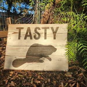 Reclaimed wood beaver sign funny Christmas gift